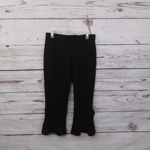 Alfani Ruffle Hem Slim Leg Ankle Pants Black - Picture 2 of 11